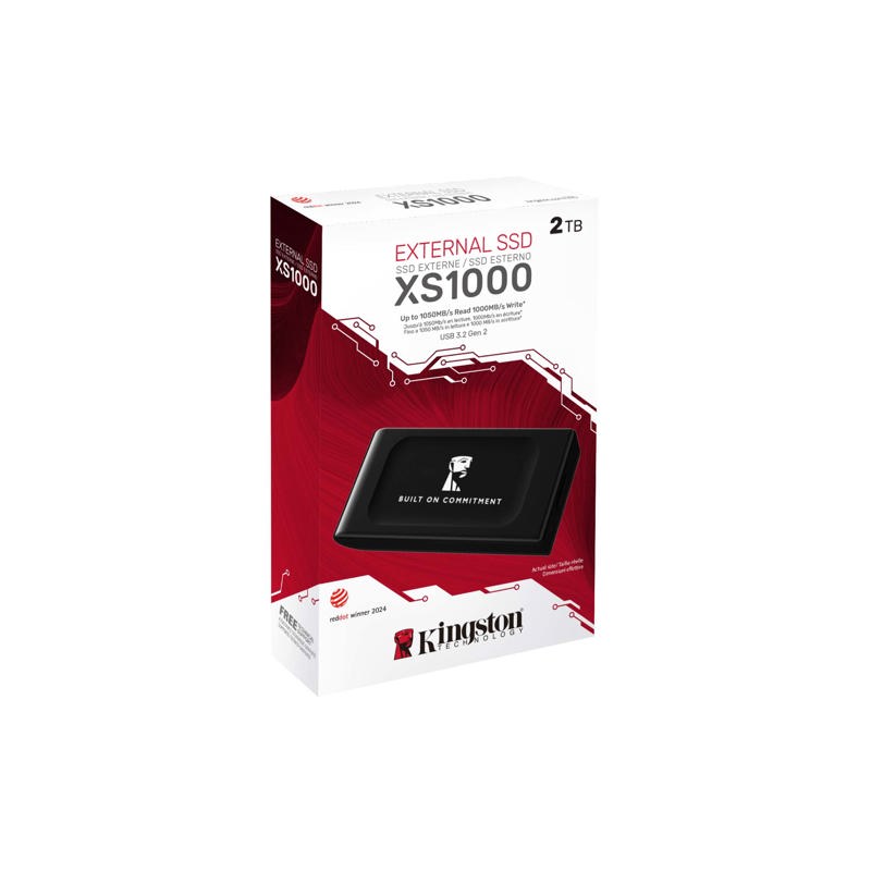 Kingston Portable SSD 2TB External  XS1000 BOC,Type-C/A, USB 3.2 Gen 2, R/W 1050/1000MB/s, 70x33x14m