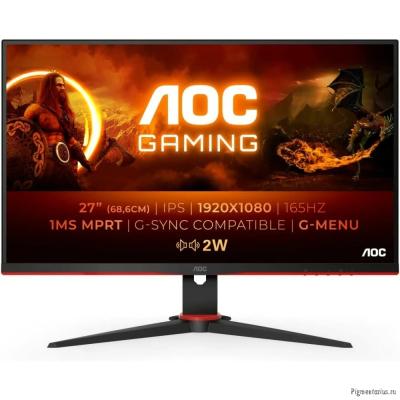 LCD AOC 27" 27G2SPAE {IPS 1920x1080 165Hz 1ms 178/178 250cd 1000:1 8bit(6bit+FRC) D-Sub 2xHDMI1.4 Di