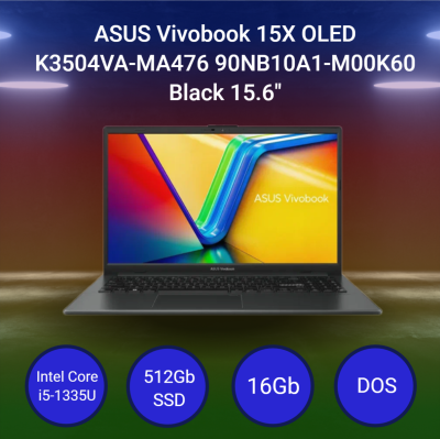 Ноутбук ASUS Vivobook 15X OLED K3504VA-MA476 [90NB10A1-M00K60] Black 15.6"