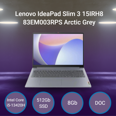 Ноутбук Lenovo IdeaPad Slim 3 15IRH8 [83EM003RPS] Arctic Grey 15.6"