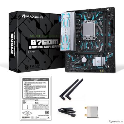 MAXSUN MS-B760M GAMING WIFI GANK V2 (Socket 1700, mATX, 2*DDR5, VGA/HDMI, 3*SATA3, 1*M.2, 1xPCI-E x1