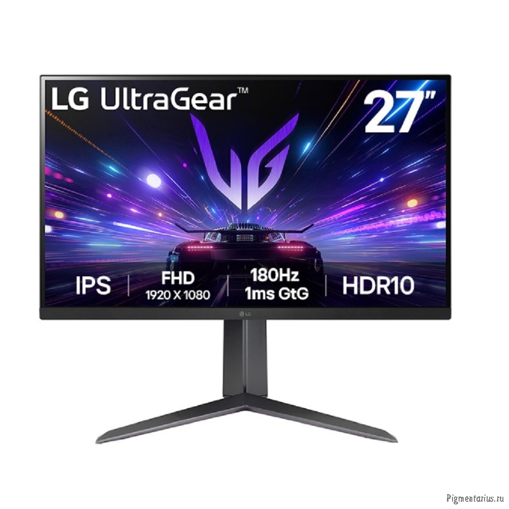 LCD LG 27" 27GS65F-B UltraGear черный {IPS 1920x1080 180Hz 1ms HDMI DisplayPort HAS Pivot} [27gs65f-