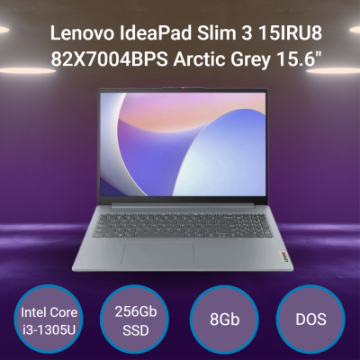 Ноутбук Lenovo IdeaPad Slim 3 15IRU8 [82X7004BPS] Arctic Grey 15.6"