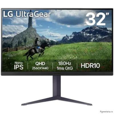 LCD LG 31.5" 32GS85Q-B UltraGear черный {IPS 2560x1440 180Hz 1ms 2xHDMI DisplayPort USB Pivot} [32gs