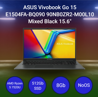 Ноутбук ASUS Vivobook Go 15 E1504FA-BQ090 [90NB0ZR2-M00L10] Mixed Black 15.6"