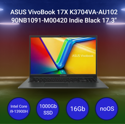 Ноутбук ASUS VivoBook 17X K3704VA-AU102 [90NB1091-M00420] Indie Black 17.3"