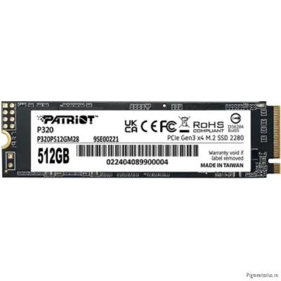 SSD Patriot PCIe 3.0 x4 512GB P320P512GM28 P320 M.2 2280