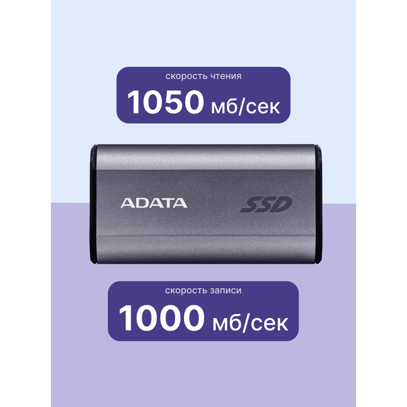 A-DATA Portable SSD 1TB USB3.2 Gen2 SC750-1000G-CCBK SC750 серый