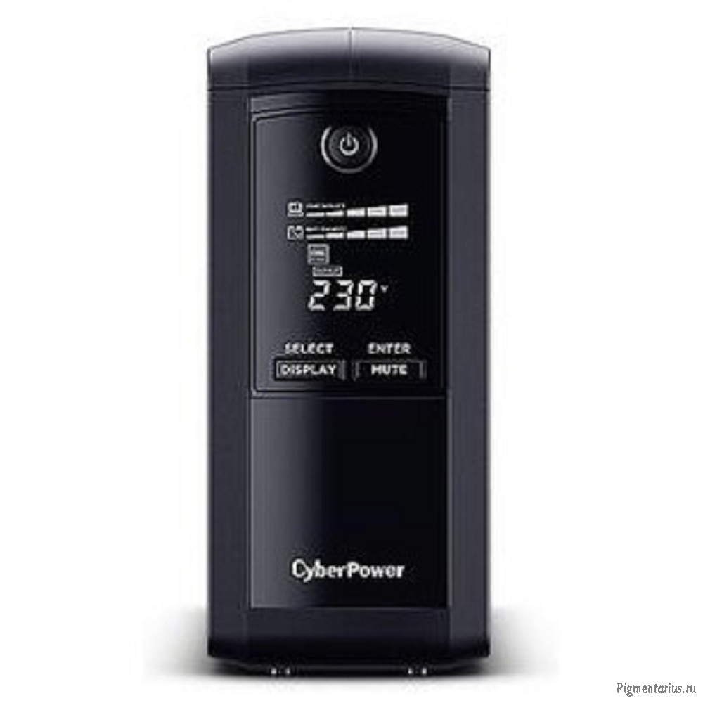 CyberPower VP700ELCD ИБП {Line-Interactive, Tower, 700VA/390W USB/RS-232/RJ11/45  (4 EURO), 12В/7 Ач