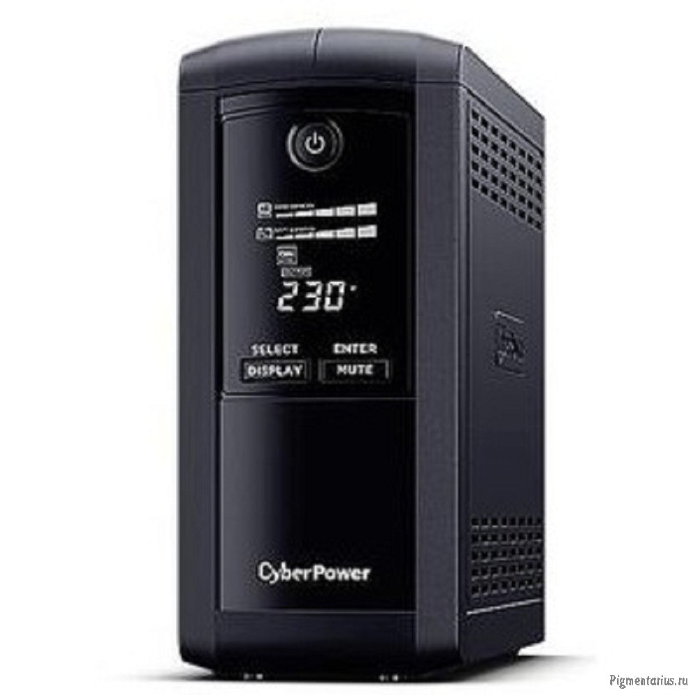 CyberPower VP700ELCD ИБП {Line-Interactive, Tower, 700VA/390W USB/RS-232/RJ11/45  (4 EURO), 12В/7 Ач