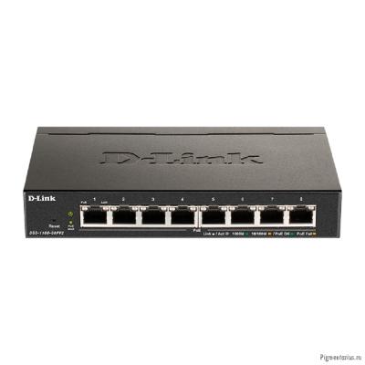 D-Link DGS-1100-08PV2/A4A Настраиваемый L2 коммутатор с 8 портами 10/100/1000Base-T (8 портов PoE 80