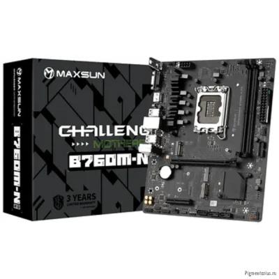 MAXSUN MS-Challenger B760M-N D5 V2 (Socket 1700, mATX, 2*DDR5, VGA/HDMI, 3*SATA3, 2*M.2, 1xPCI-E x16
