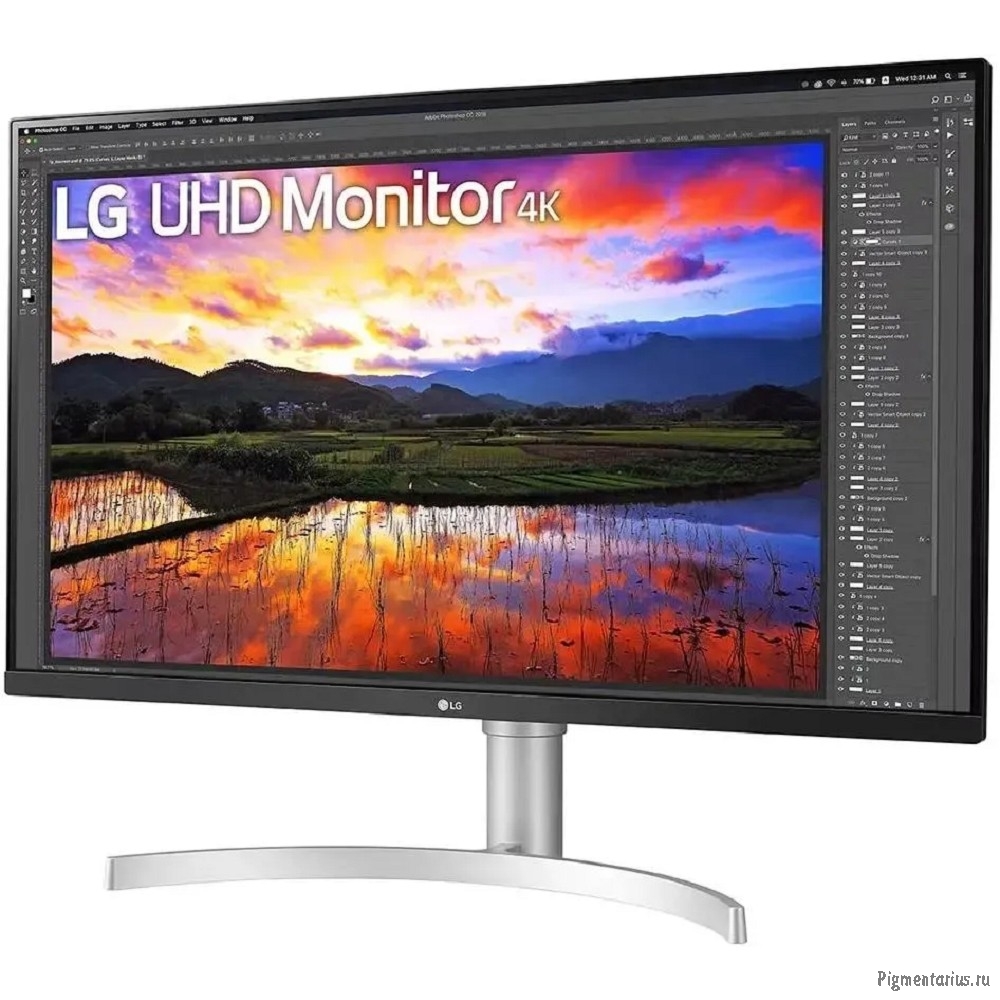 LCD LG 31.5'' 32UN650K-W {IPS 3840x2160 60Hz 5ms 380cd 1000:1 2xHDMI2.0 DisplayPort1.4 2x5W FreeSync