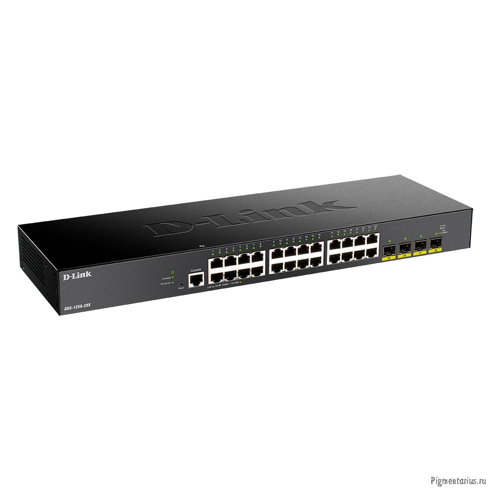 D-Link DGS-1250-28X/A1A  Управляемый L2 коммутатор c 24 портами 10/100/1000Base-T и 4 портами 10GBas