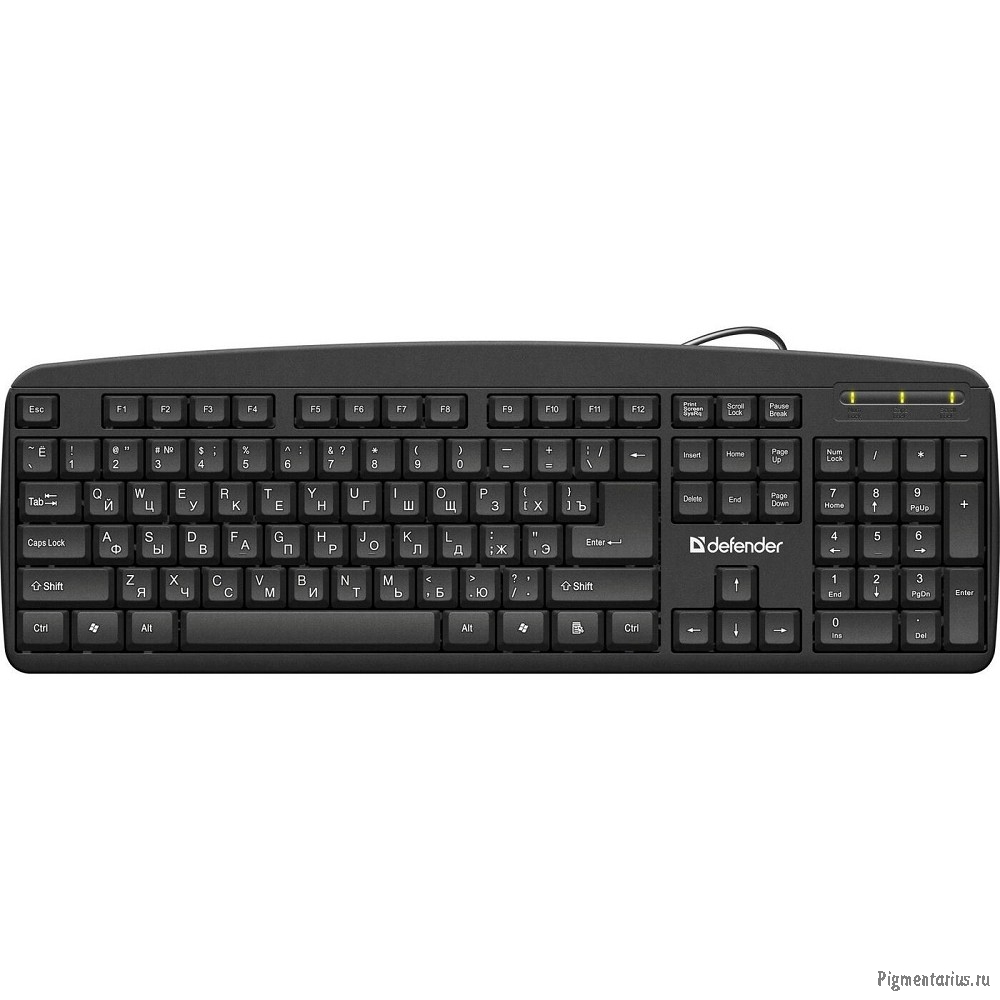 Defender Клавиатура Office HB-910 RU USB [45910] {Проводная, полноразмерная, черная}
