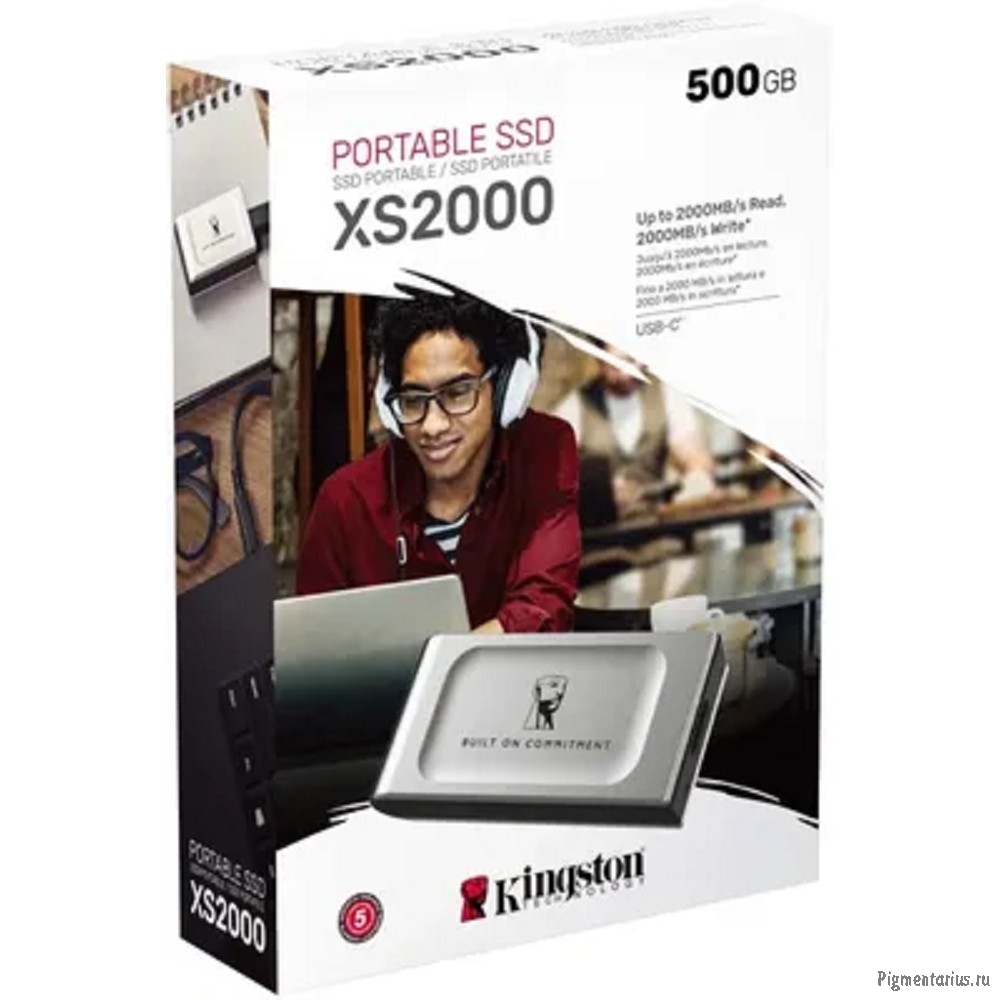 Kingston Portable SSD 500GB External XS2000 BOC,, Type-C, USB 3.2 Gen 2x2, R/W 2000/2000MB/s, IP55, 