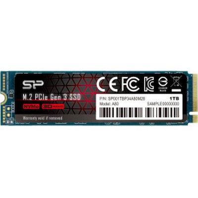 Silicon Power SSD 1Tb A80 SP001TBP34A80M28, M.2 2280, PCI-E x4, NVMe