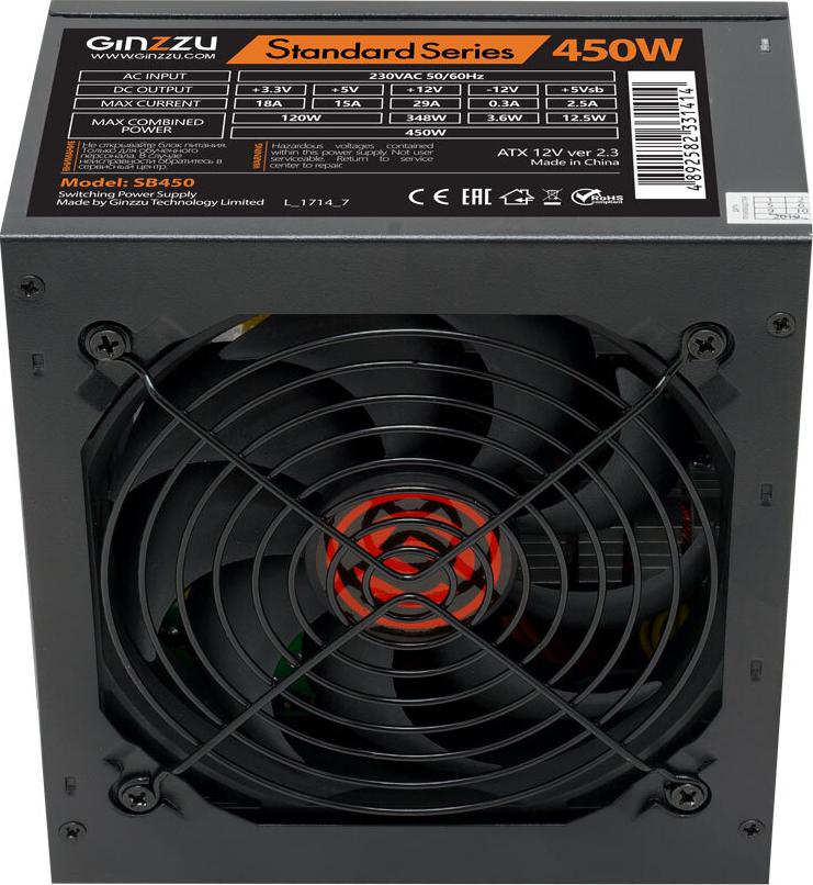 Блок питания Ginzzu SB450 12CM ATX 450W