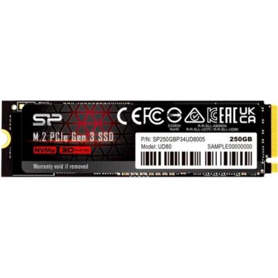 Silicon Power SSD M.2 250GB UD80, M.2 2280, PCI-E 3x4, [R/W - 3400/3000 MB/s] SP250GBP34UD8005