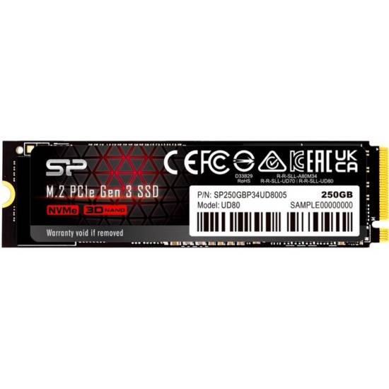 Silicon Power SSD M.2 250GB UD80, M.2 2280, PCI-E 3x4, [R/W - 3400/3000 MB/s] SP250GBP34UD8005