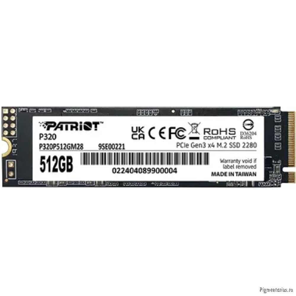 SSD Patriot PCIe 3.0 x4 512GB P320P512GM28 P320 M.2 2280