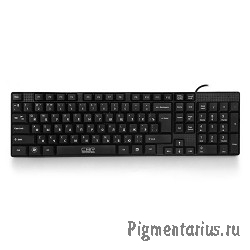 CBR KB 110 Black USB, Клавиатура офисн.,поверхность под карбон, переключение языка 1 кнопкой (софт)