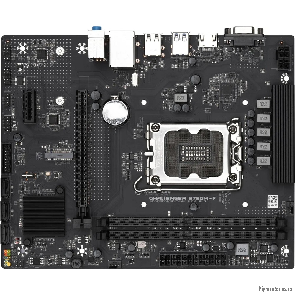 MAXSUN MS-Challenger B760M-F (Socket 1700, mATX, 2*DDR4, VGA/HDMI, 3*SATA3, 1*M.2, 1xPCI-E x16 /1xPC