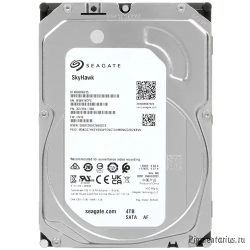 4TB Seagate Skyhawk (ST4000VX015) {Serial ATA III, 5400 rpm, 256mb, для видеонаблюдения}