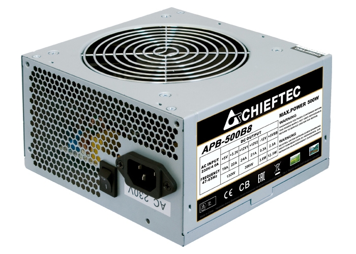 Chieftec 500W OEM (APB-500B8) {ATX 2.3, Active PFC, 120mm fan}