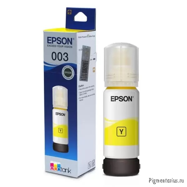 EPSON C13T00V498 Контейнер 003 с желтыми чернилами для L3210, L3216, L3256, 65 мл.