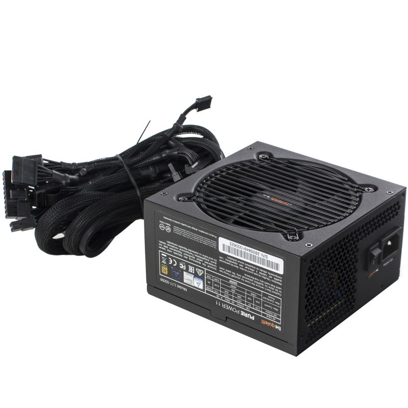BeQuiet! PURE POWER 11 500W / ATX 2.4, active PFC, 80 PLUS Gold, 120mm fan, non-modular / BN293