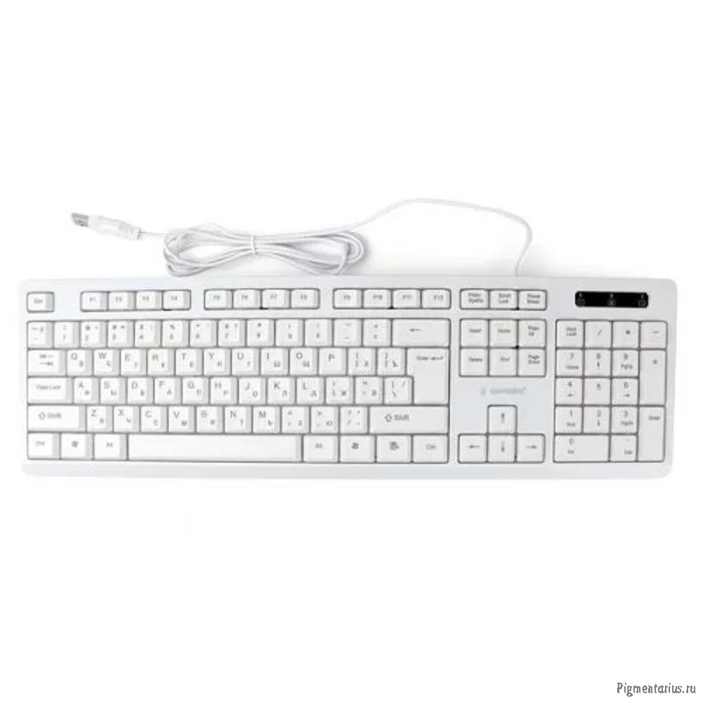 Клавиатура Gembird KB-8355U,{USB,белый, 104 клавиши, кабель 1,85м}					