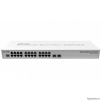 MikroTik CRS326-24G-2S+RM Коммутатор Cloud Router Switch 326-24G-2S+RM with RouterOS L5, 1U rackmoun