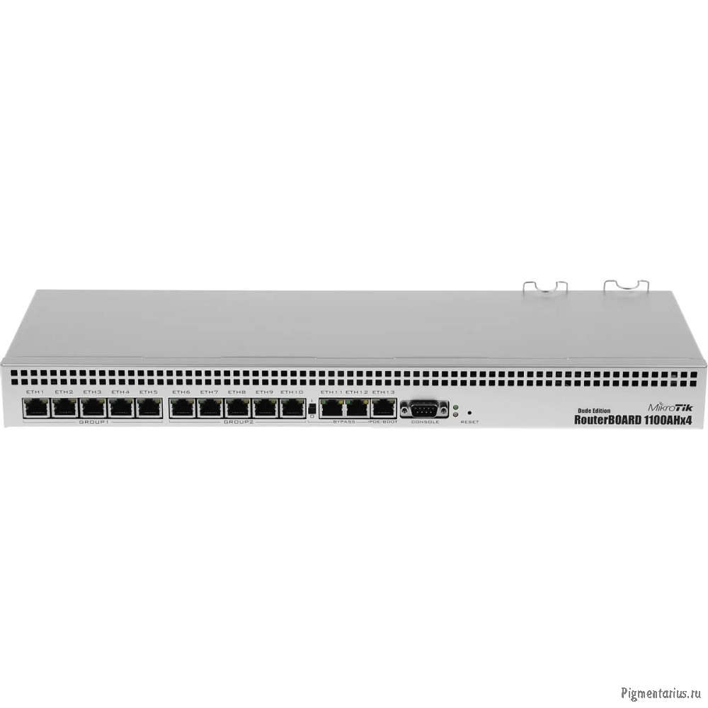MikroTik RB1100DX4 Dude Edition Маршрутизатор, в стойку, 13x 1G Ethernet, 2x SATA3, 2x M.2, 60Gb SSD