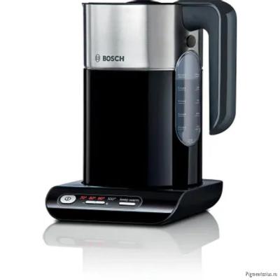 BOSCH TWK8613P Чайник,1.5л, 2400Вт, черно-серебристый