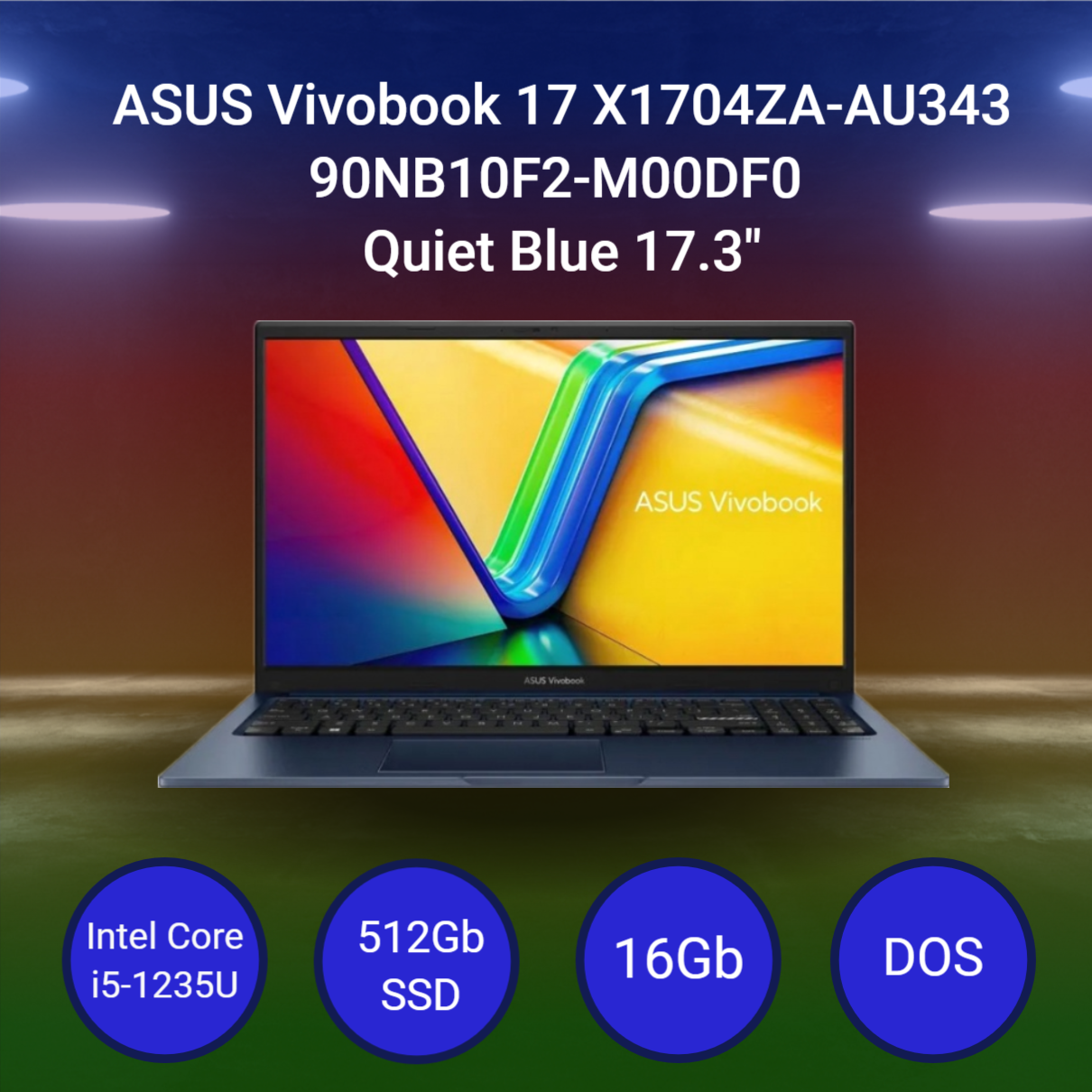 Ноутбук ASUS Vivobook 17 X1704ZA-AU343 [90NB10F2-M00DF0] Quiet Blue 17.3"