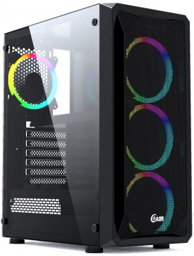 Корпус Powercase Mistral Z4 Mesh LED черный CMIZB-L4