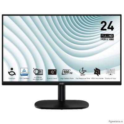 MSI PRO 23.8" MP245V черный {VA 1920x1080 100Hz 4ms 16:9  4000:1 300cd 178/178 D-Sub HDMI}