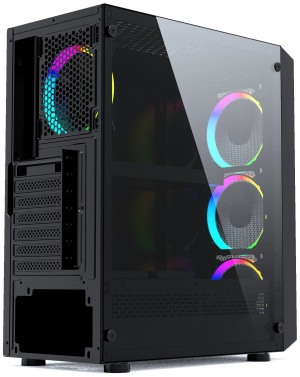 Корпус Powercase Mistral Z4 Mesh LED черный CMIZB-L4