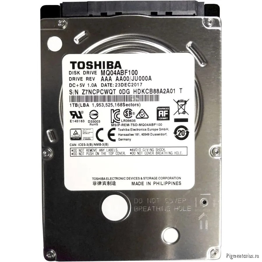 Жесткий диск Toshiba MQ04 (MQ04ABF100) 1TB 512E 5400rpm 128Mb 2.5"