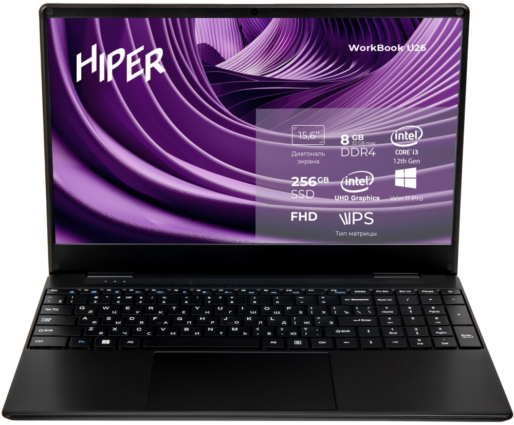 Ноутбук Hiper Workbook U26 [U26-15FII3123R8S2WPG] Grey 15.6"