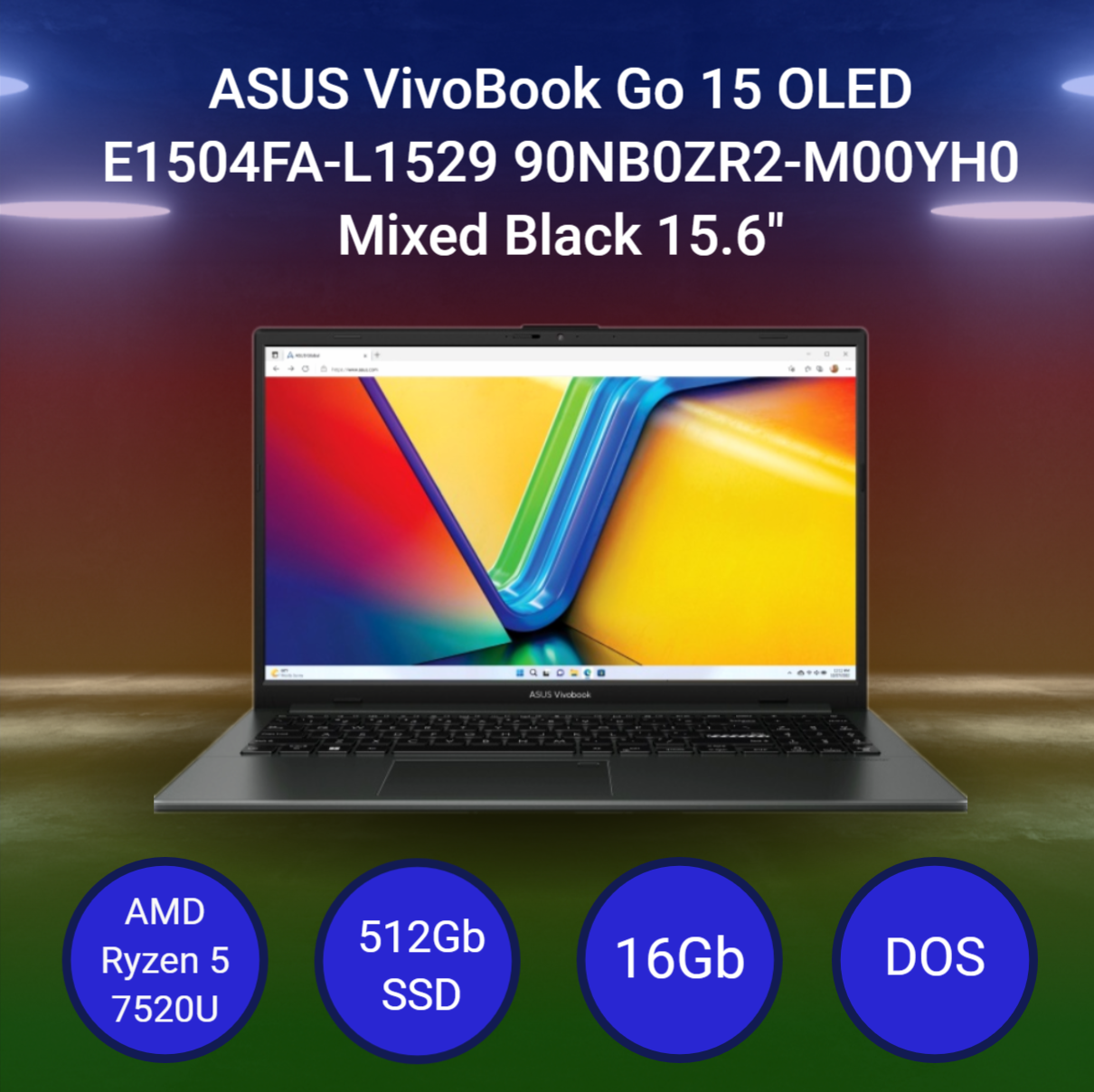 Ноутбук ASUS VivoBook Go 15 OLED E1504FA-L1529 [90NB0ZR2-M00YH0] Mixed Black 15.6"