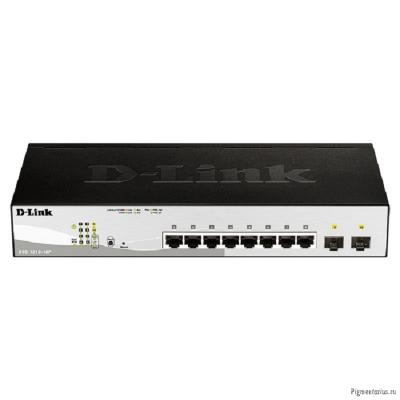 D-Link DGS-1210-10P/F3A Управляемый L2 коммутатор с 8 портами 10/100/1000Base-T и 2 портами 1000Base