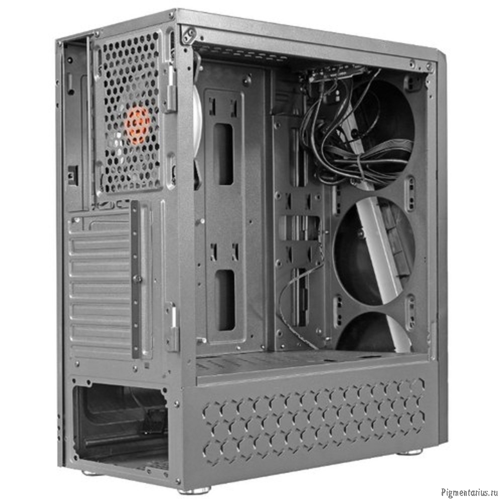 Ginzzu SL200 FAN Rear 12CM LED  1*USB 3.0,1*USB 2.0,AU Window w/o PSU 