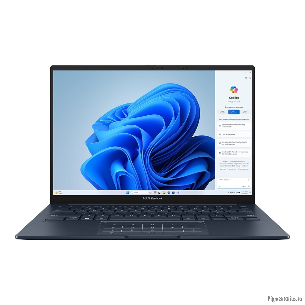 ASUS Zenbook UX3405CA-ST1353 [90NB14W1-M01ZR0] Blue 14" {OLED 3K Ul7 255H/32Gb/SSD1Tb/140T/noOS/Bag}