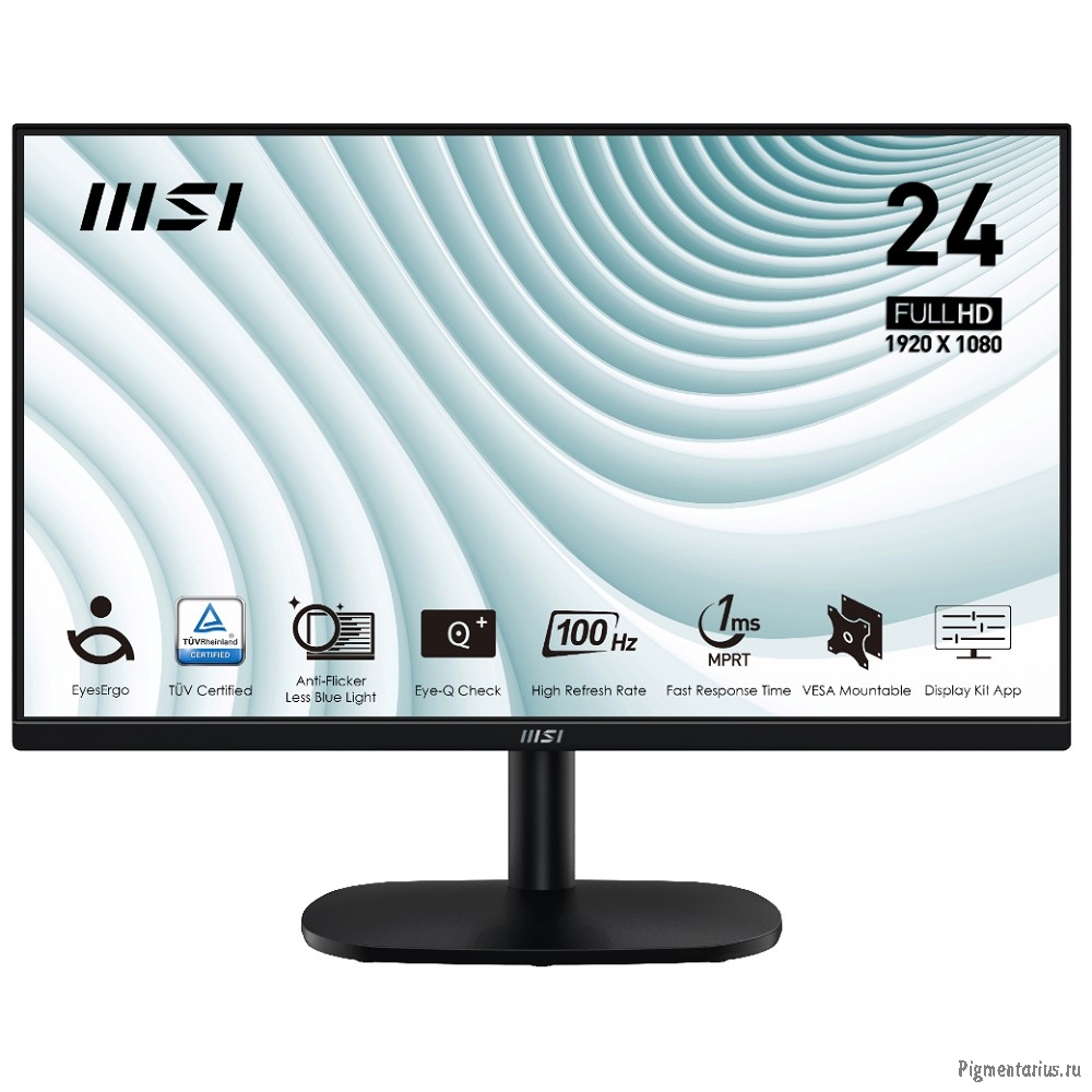 MSI PRO 23.8" MP245V черный {VA 1920x1080 100Hz 4ms 16:9  4000:1 300cd 178/178 D-Sub HDMI}