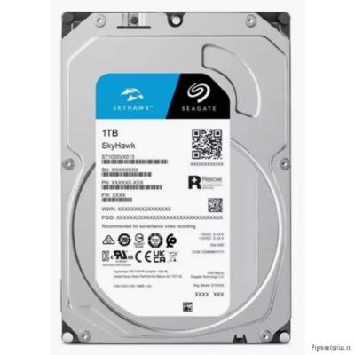 1TB Seagate Skyhawk (ST1000VX013) {Serial ATA III, 5400 rpm, 256mb, для видеонаблюдения}