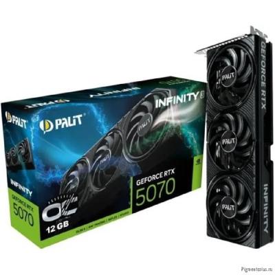 Видеокарта Palit  RTX5070 INFINITY3 OC NVIDIA GeForce RTX 5070 12Gb 192bit GDDR7 2325/28000 HDMIx1 D