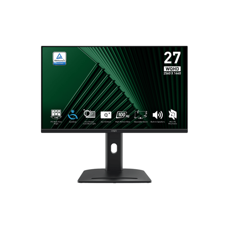 MSI PRO 27" MP275QPG {IPS 2560x1440 100Hz 4ms 300cd 2xHDMI DisplayPort Speakers HAS Pivot VESA} [9S6