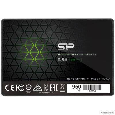 Silicon Power 960GB 2.5" Slim S56 <SP960GBSS3S56A25> (SATA3, up to 500/450MBs, 3D NAND, 500TBW, 7mm)